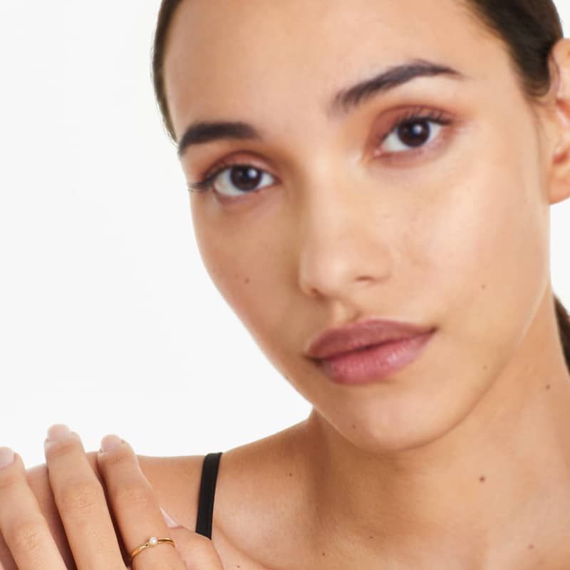 Petite Single Cultured Freshwater Pearl Birthstone Ring In 14K Yellow Gold