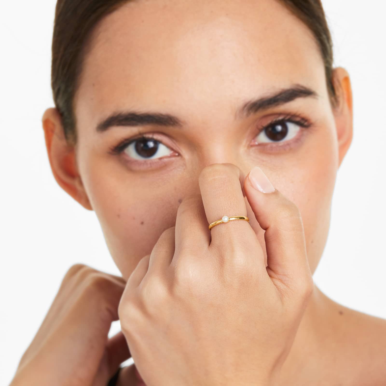 Petite Single Cultured Freshwater Pearl Birthstone Ring In 14K Yellow Gold