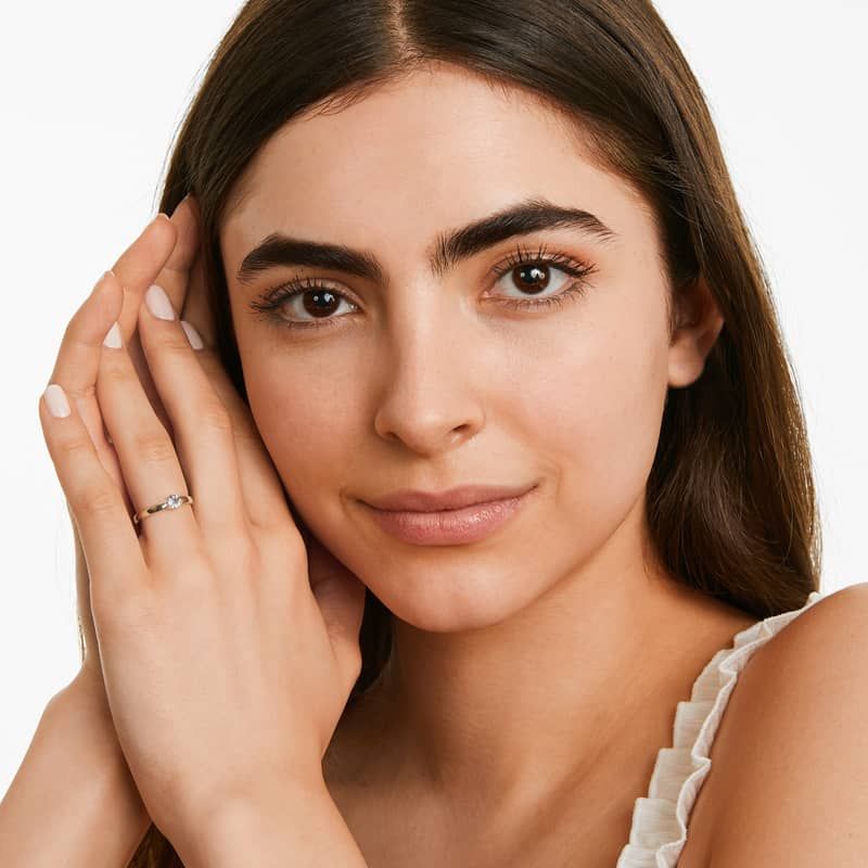 Aquamarine Solitaire Birthstone Ring In 14K Yellow Gold