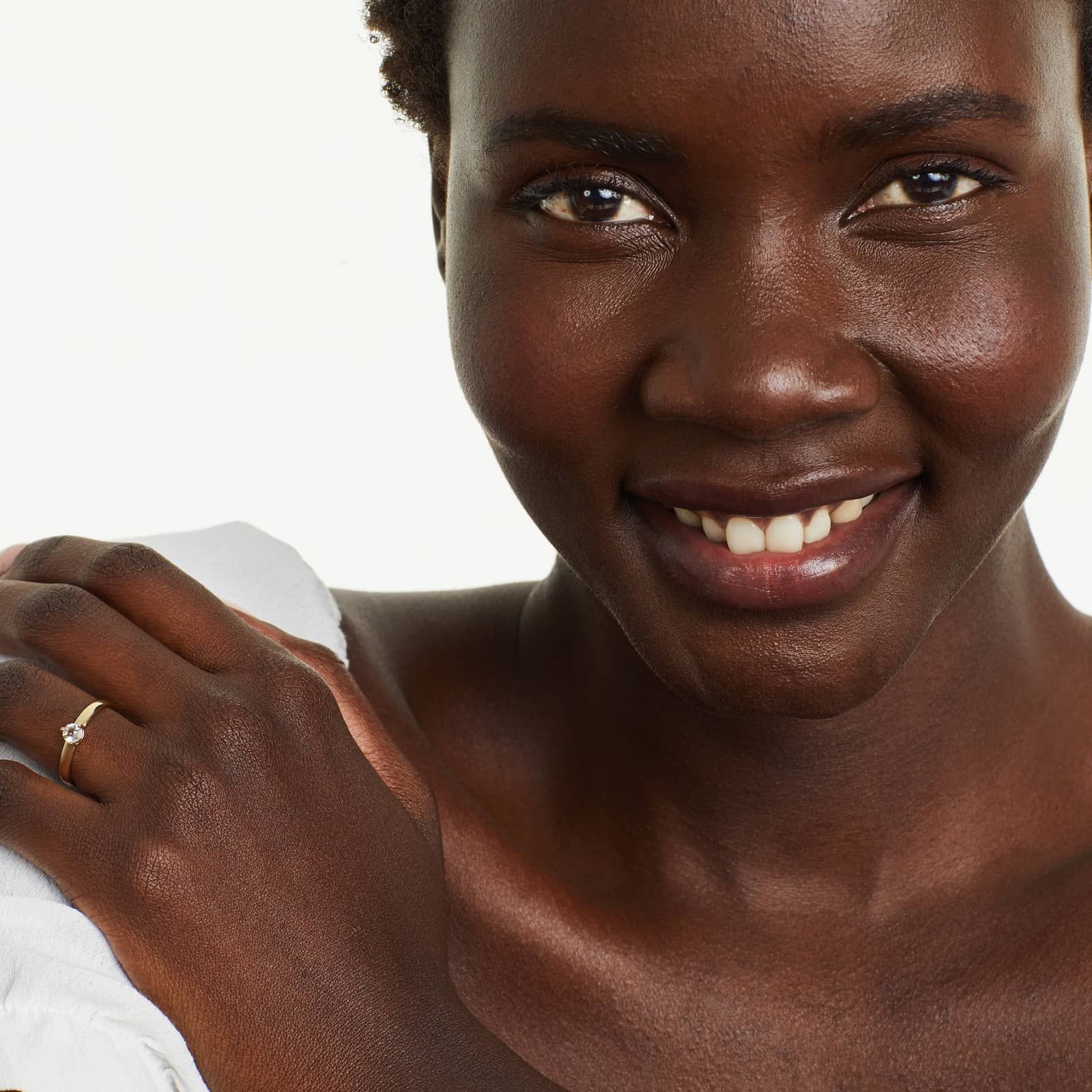 White Topaz Solitaire Birthstone Ring In 14K Yellow Gold