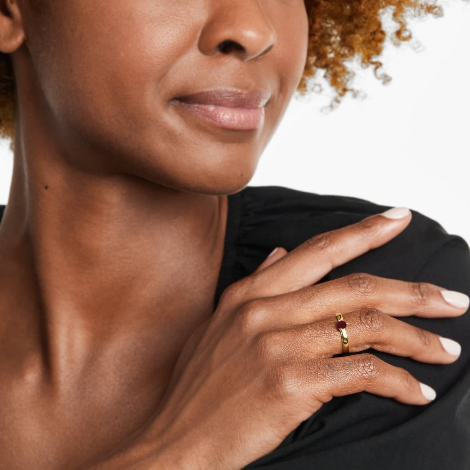 Ruby Solitaire Birthstone Ring In 14K Yellow Gold