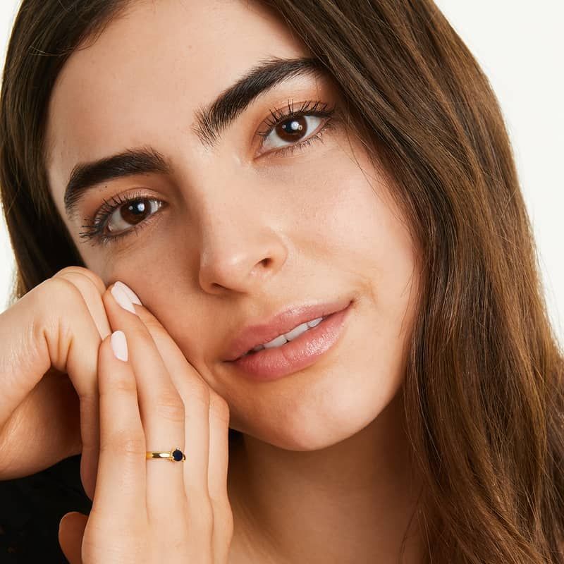 Sapphire Solitaire Birthstone Ring In 14K Yellow Gold