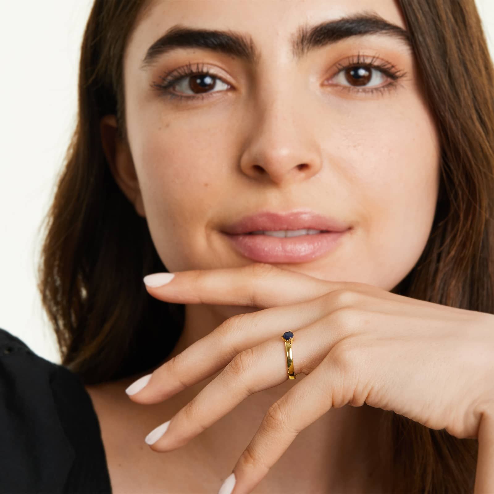 Sapphire Solitaire Birthstone Ring In 14K Yellow Gold