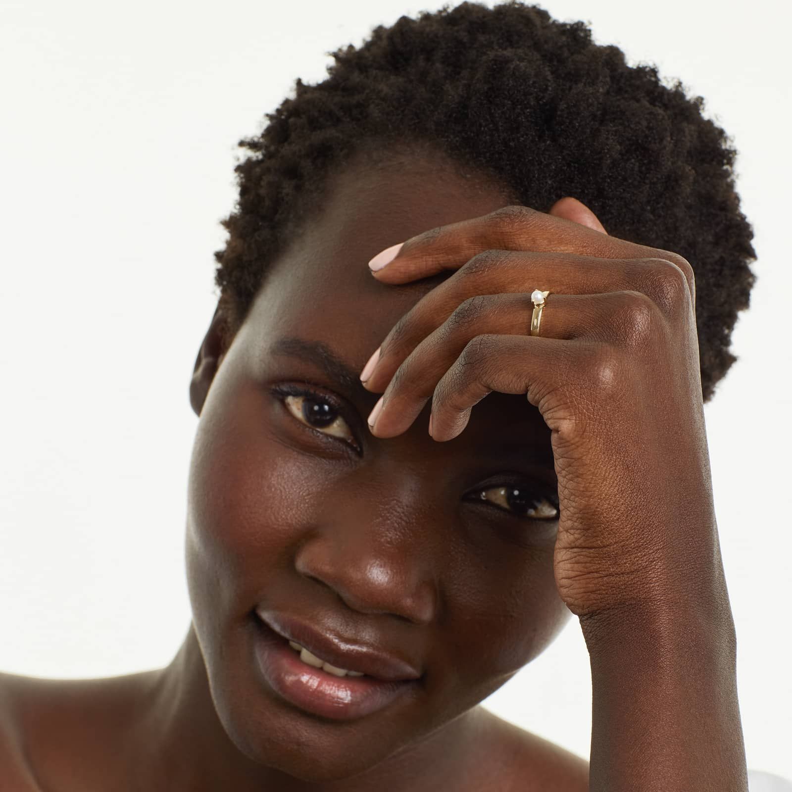 Cultured Freshwater Pearl Solitaire Birthstone Ring In 14K Yellow Gold