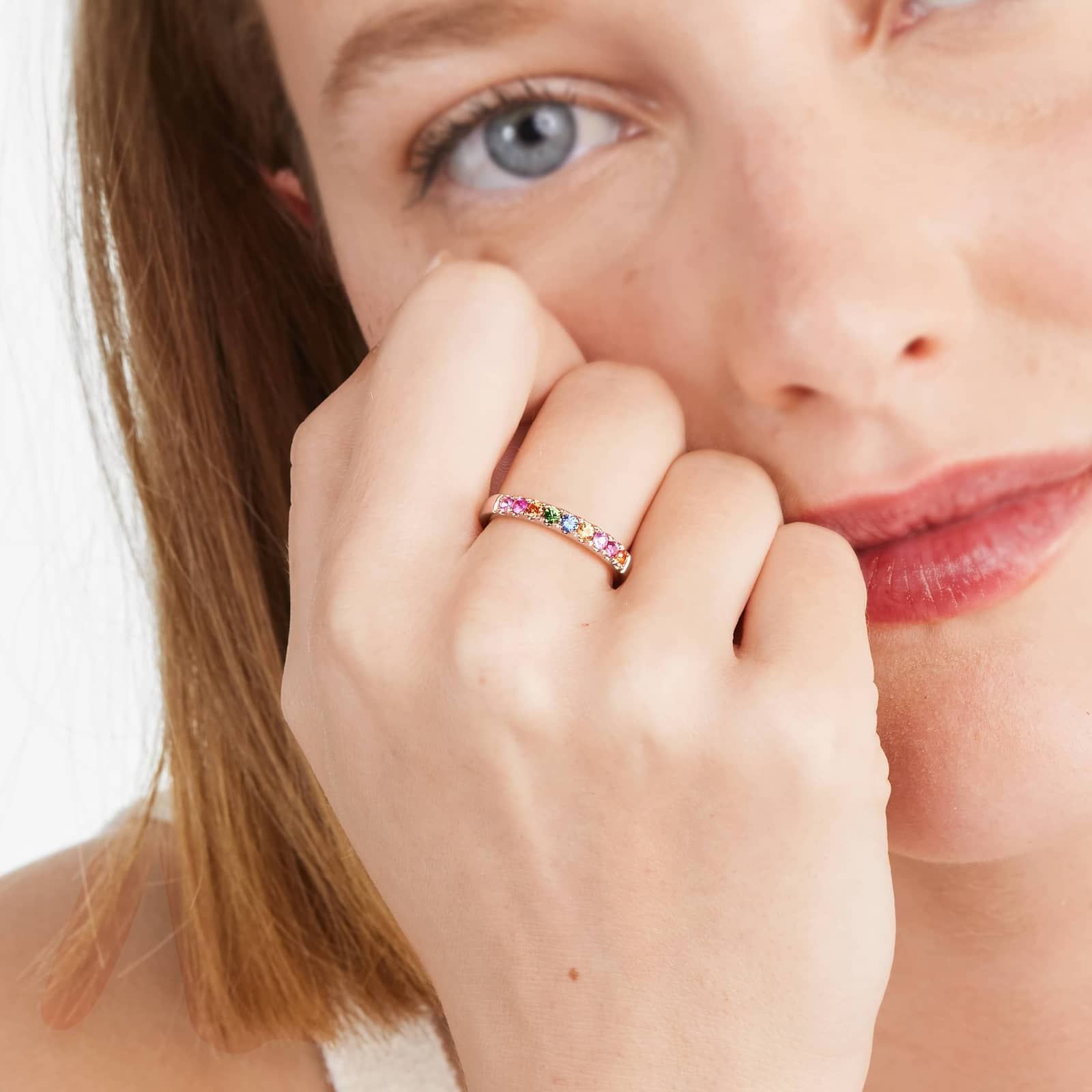 Rainbow Ring In 14K Rose Gold