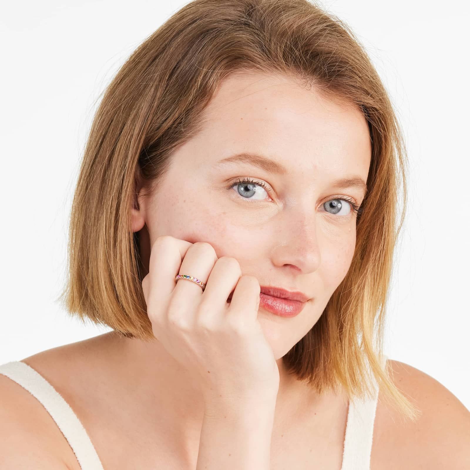 Rainbow Ring In 14K Rose Gold