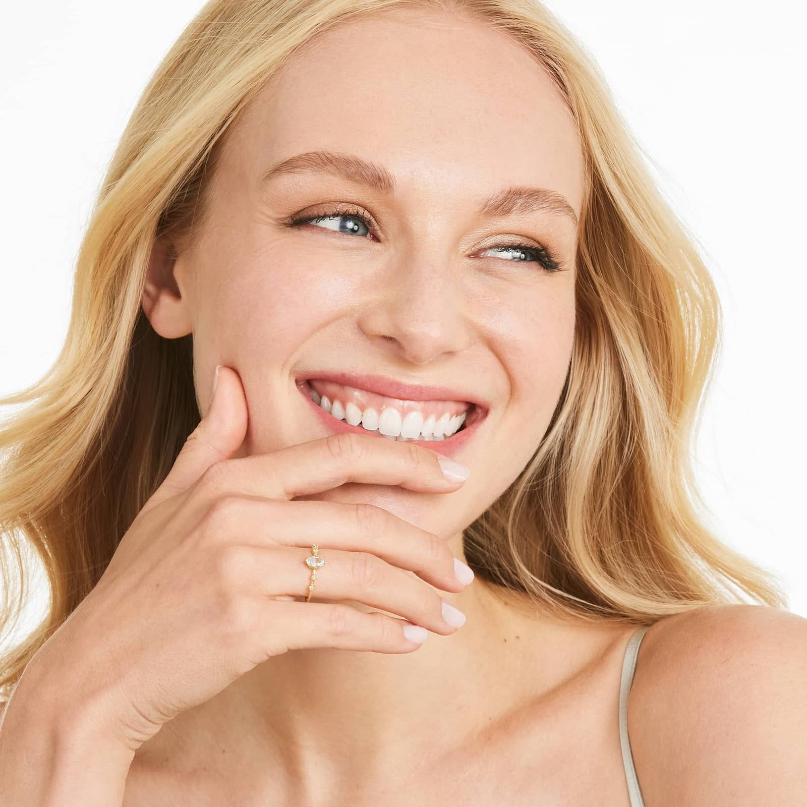 Oval Aquamarine And Diamond Birthstone Ring In 14K Yellow Gold