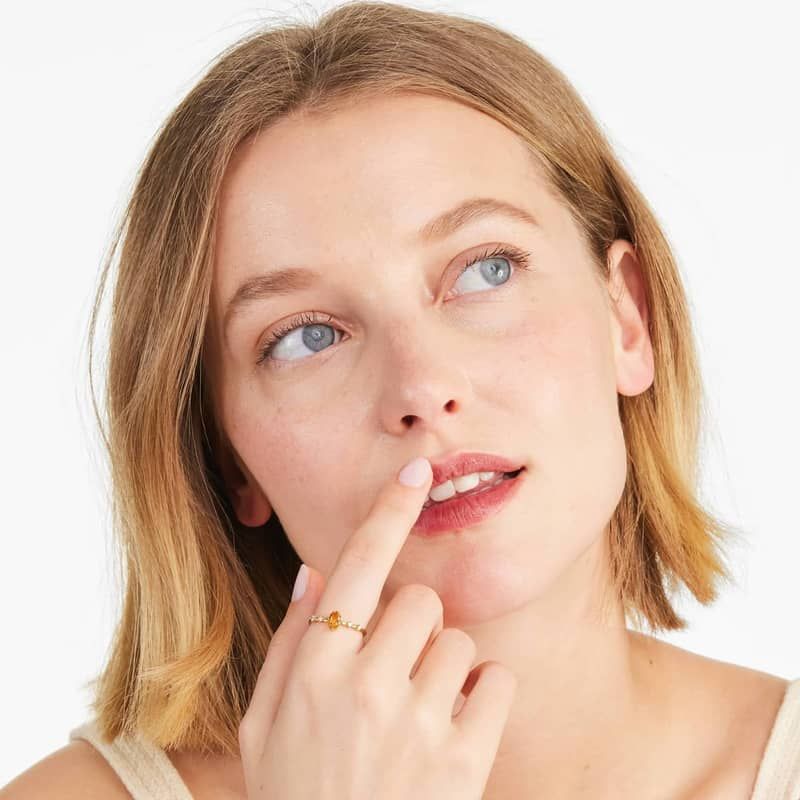 Oval Citrine And Diamond Birthstone Ring In 14K Yellow Gold