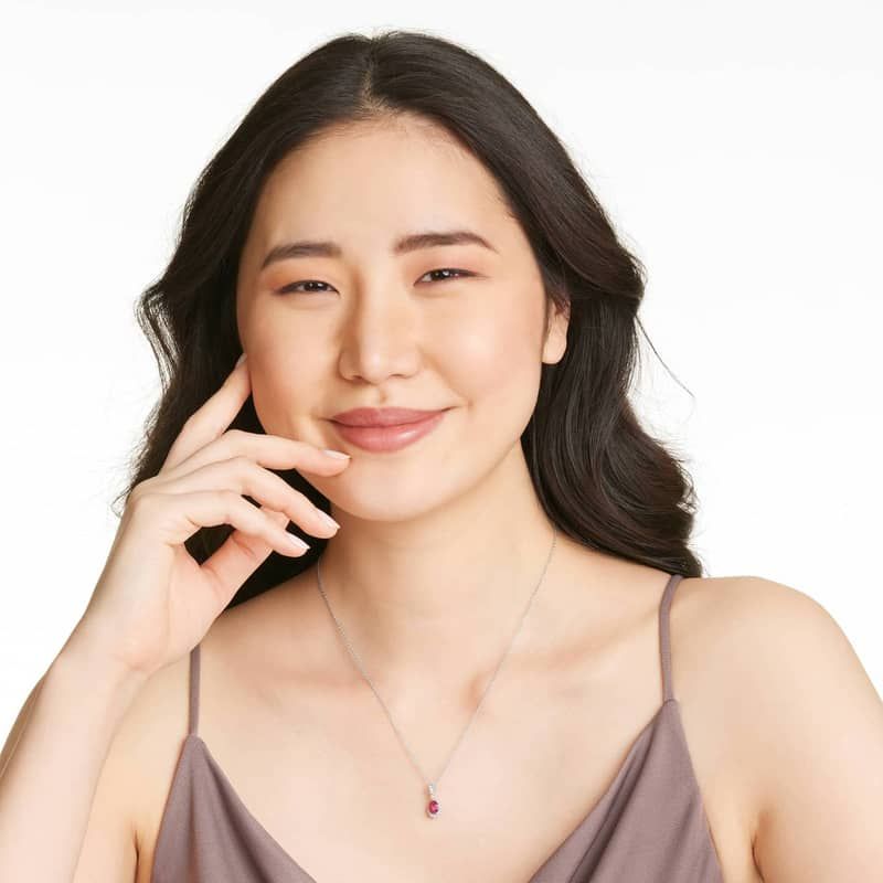 Regal Ruby Drop Earrings In 14K White Gold