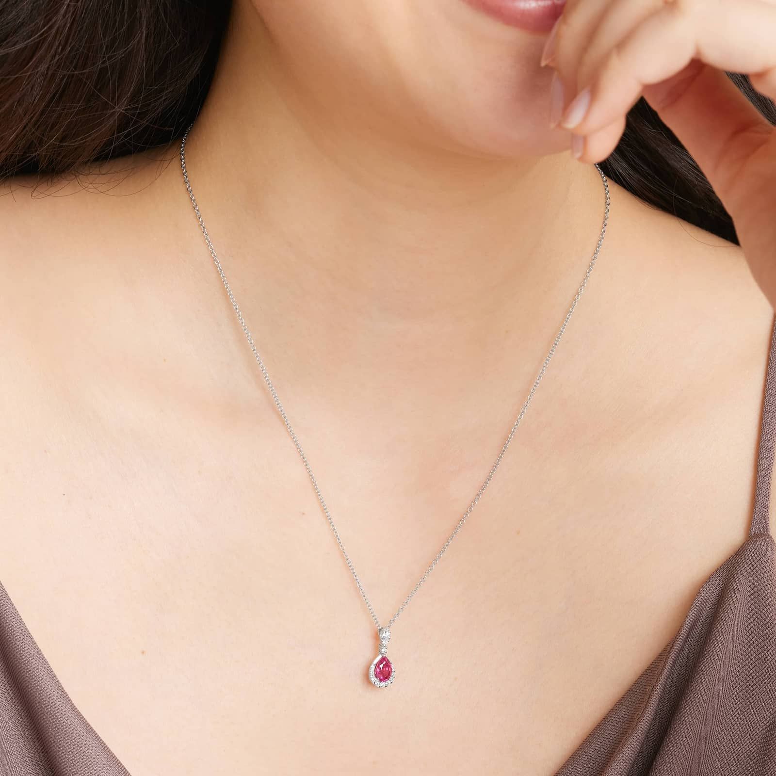 Regal Ruby Drop Earrings In 14K White Gold