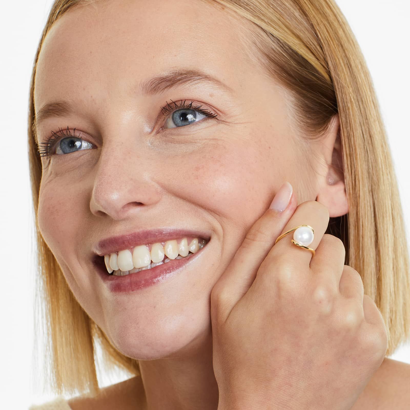 Freshwater Cultured Pearl Swirl Ring In 14K Yellow Gold (9.0-10.0mm)