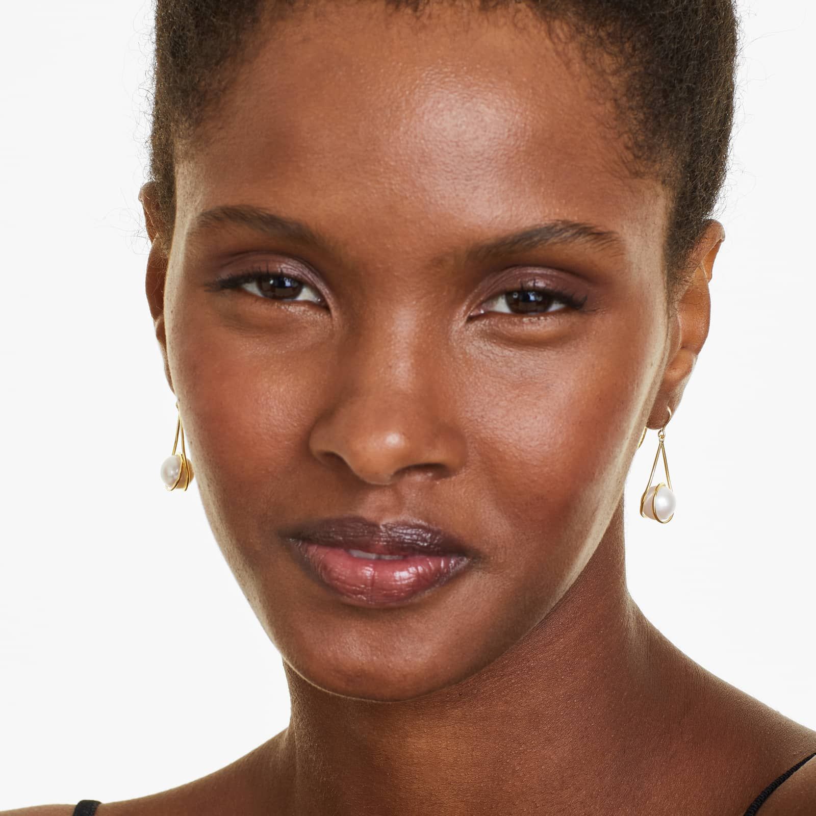 Cultured Freshwater Pearl Swirl Drop Earrings In 14K Yellow Gold (9.5-10.0mm)