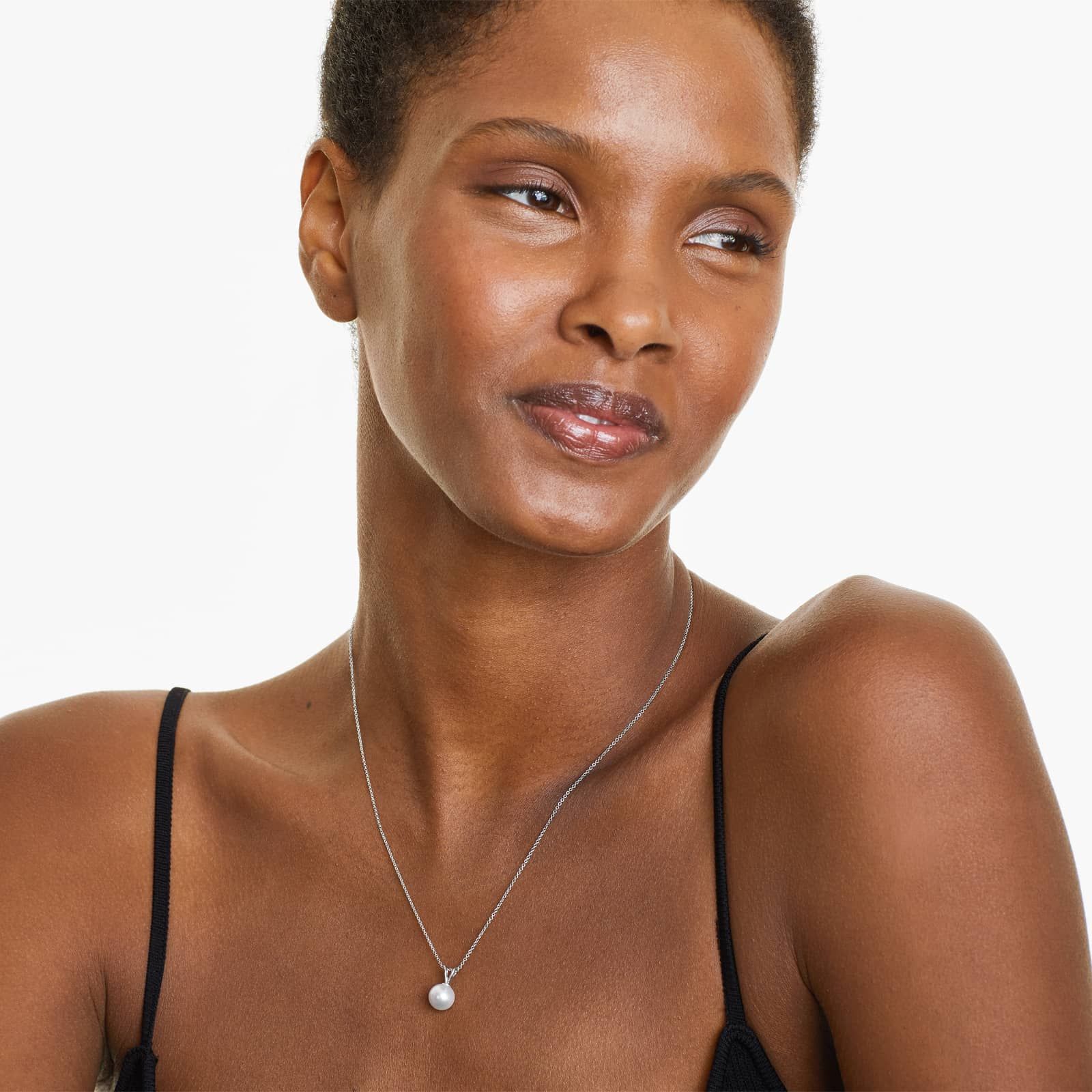 14K White Gold Freshwater Cultured Pearl Necklace (8.5-9.0mm)