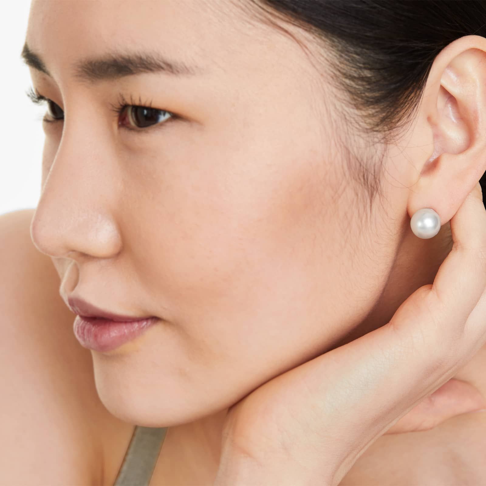 Cultured South Sea Pearl Earrings In 14K White Gold (10.0-10.5mm)