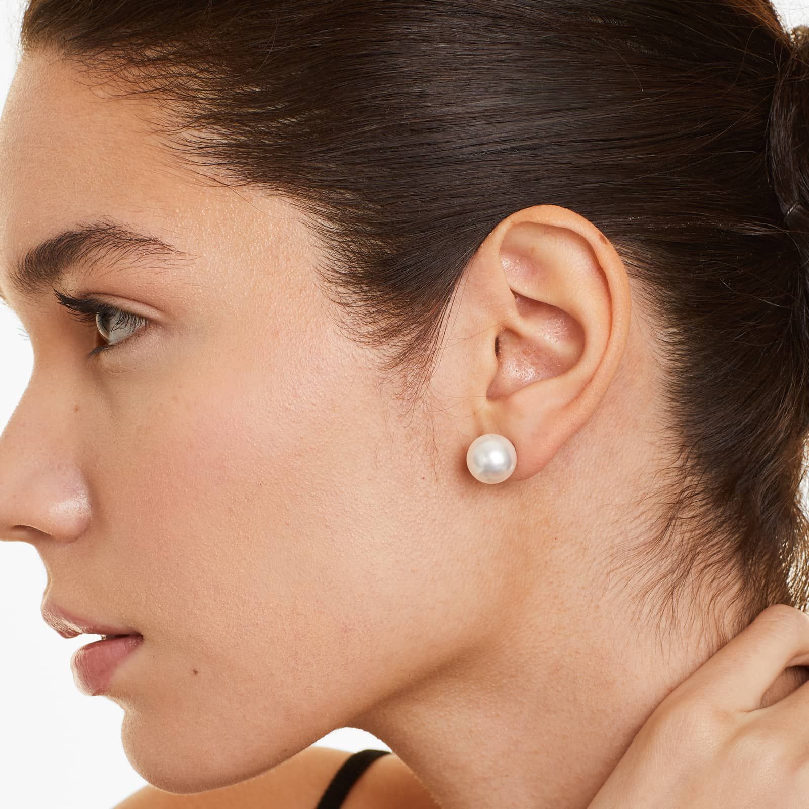 Cultured South Sea Pearl Earrings In 14K White Gold (11.0-11.5mm)