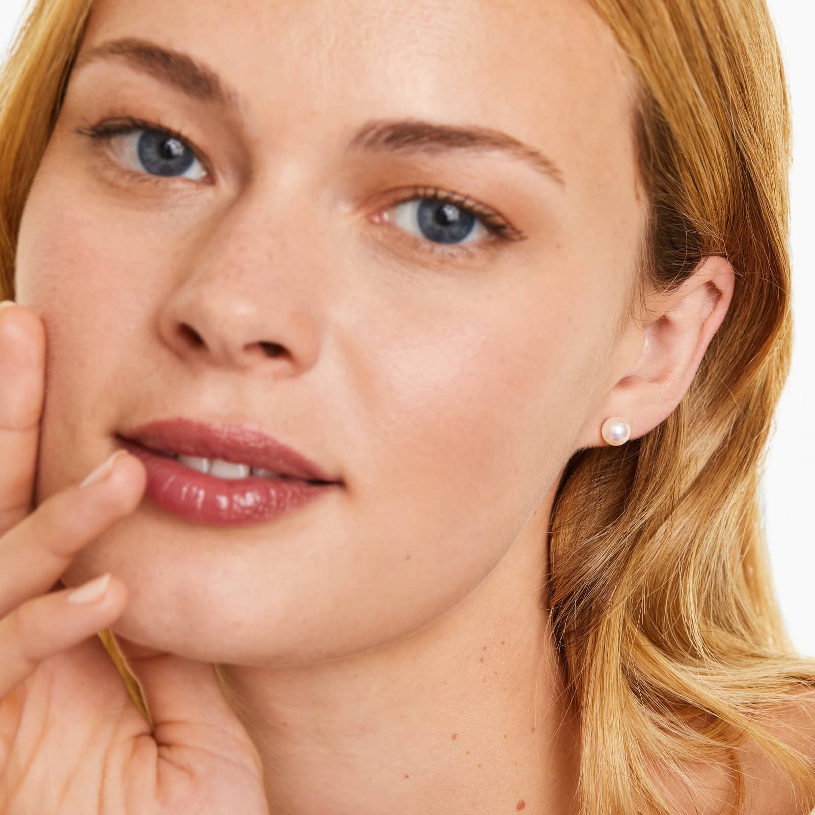 Cultured Akoya Pearl Earrings In 14K White Gold (6.5-7.0mm)