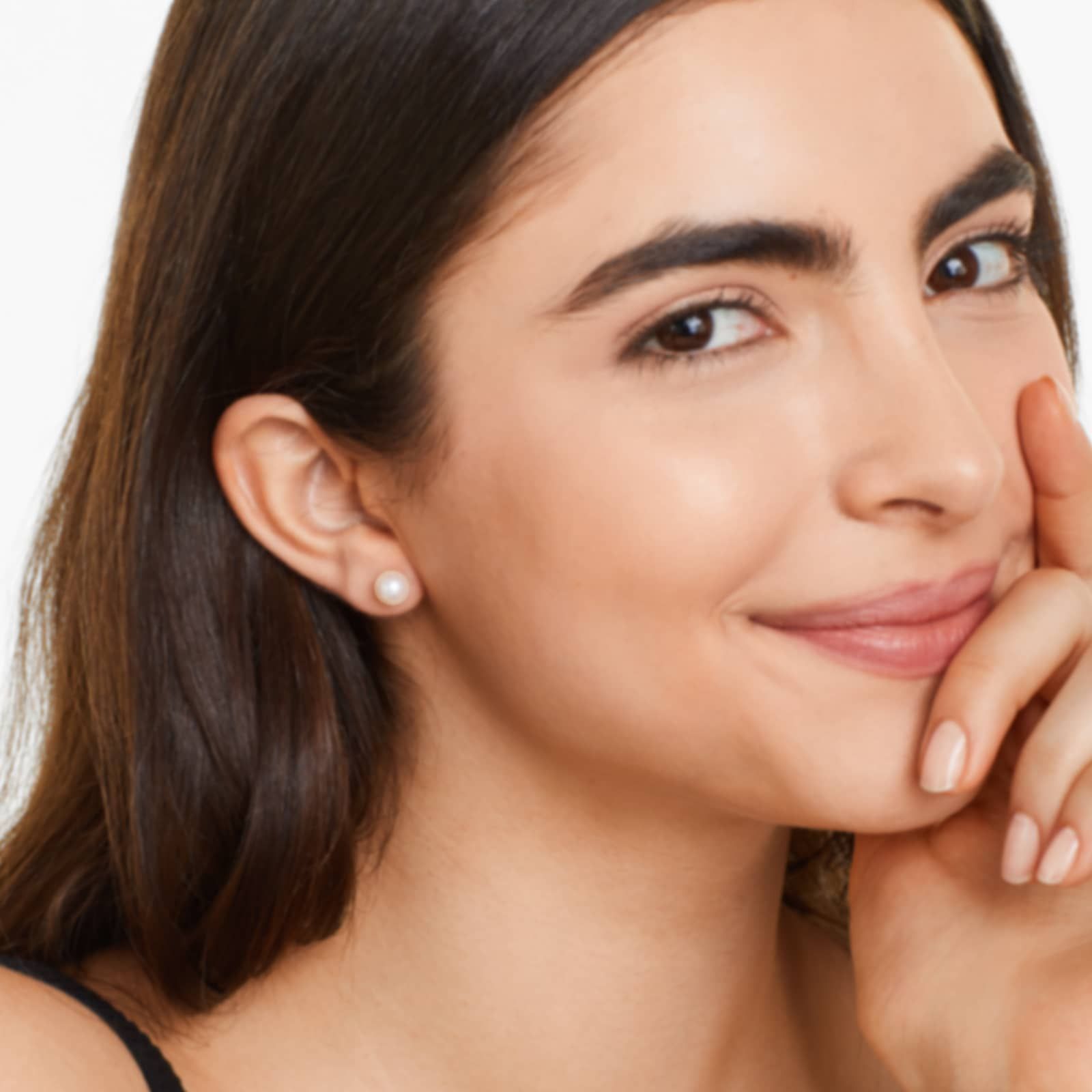 Cultured Akoya Pearl Earrings In 14K White Gold (7.0-7.5mm)