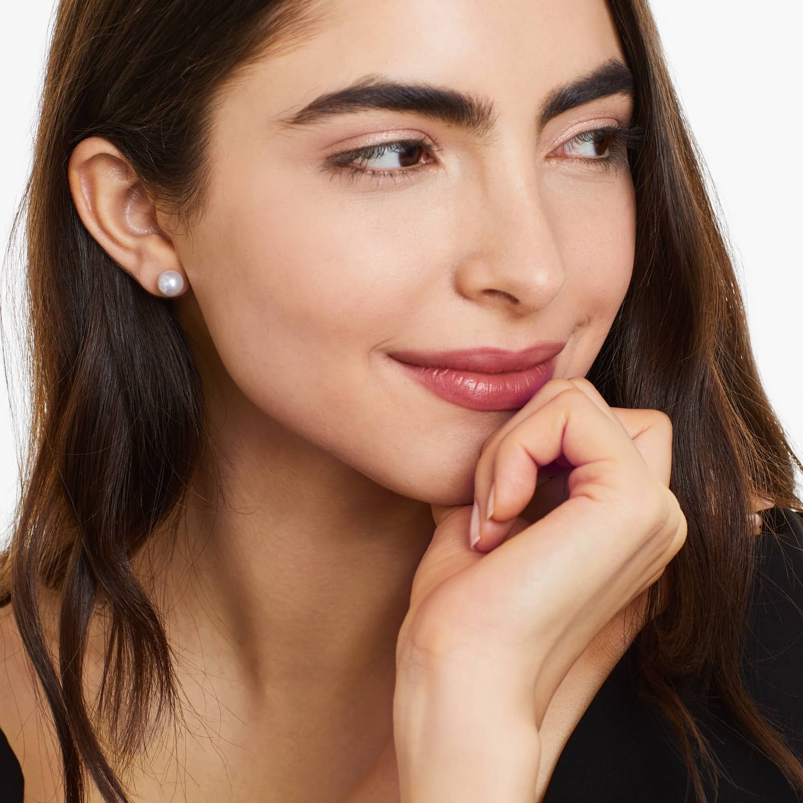 Cultured Akoya Pearl Earrings In 14K White Gold (8.0-8.5mm)