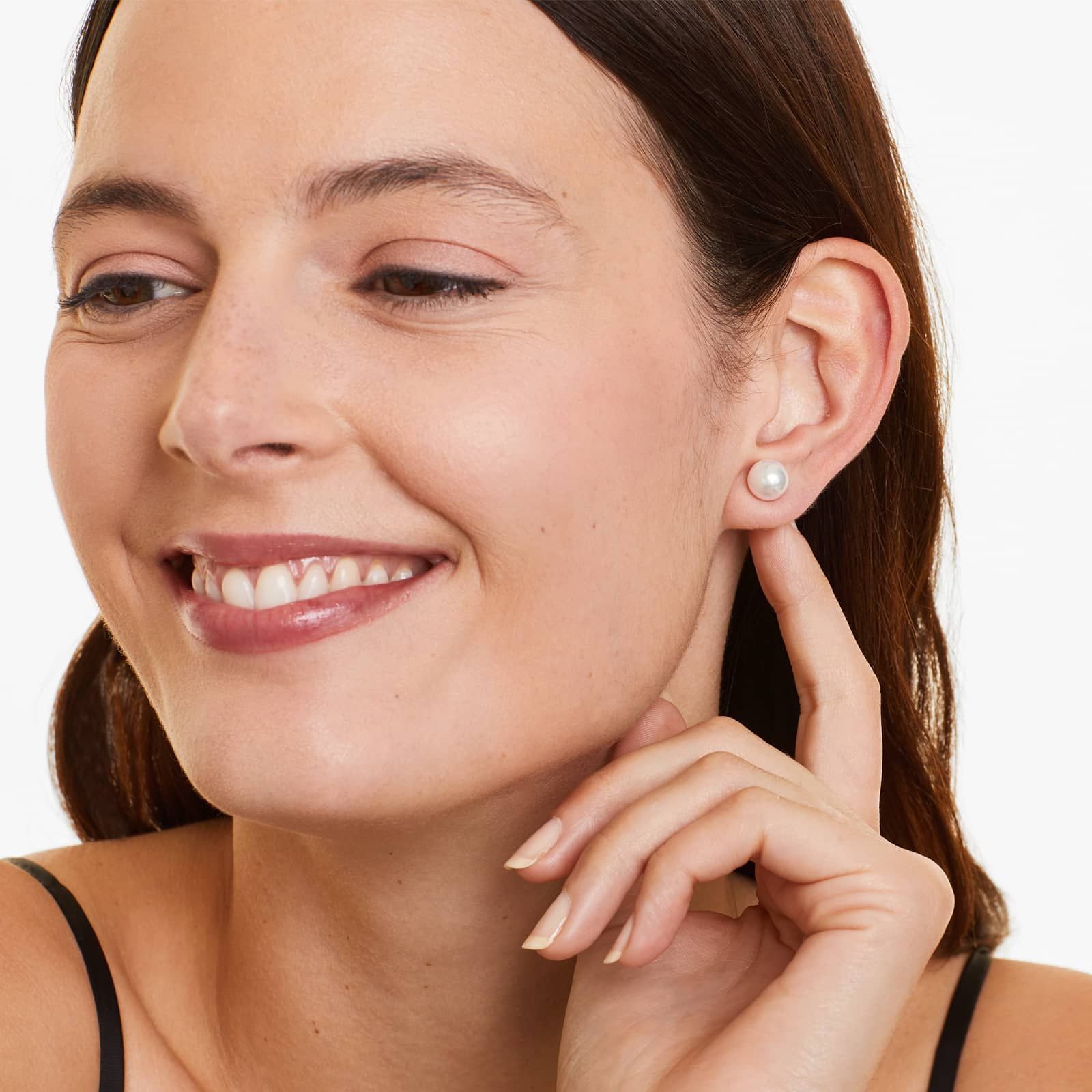 Cultured Akoya Pearl Earrings In 14K White Gold (8.5-9.0mm)