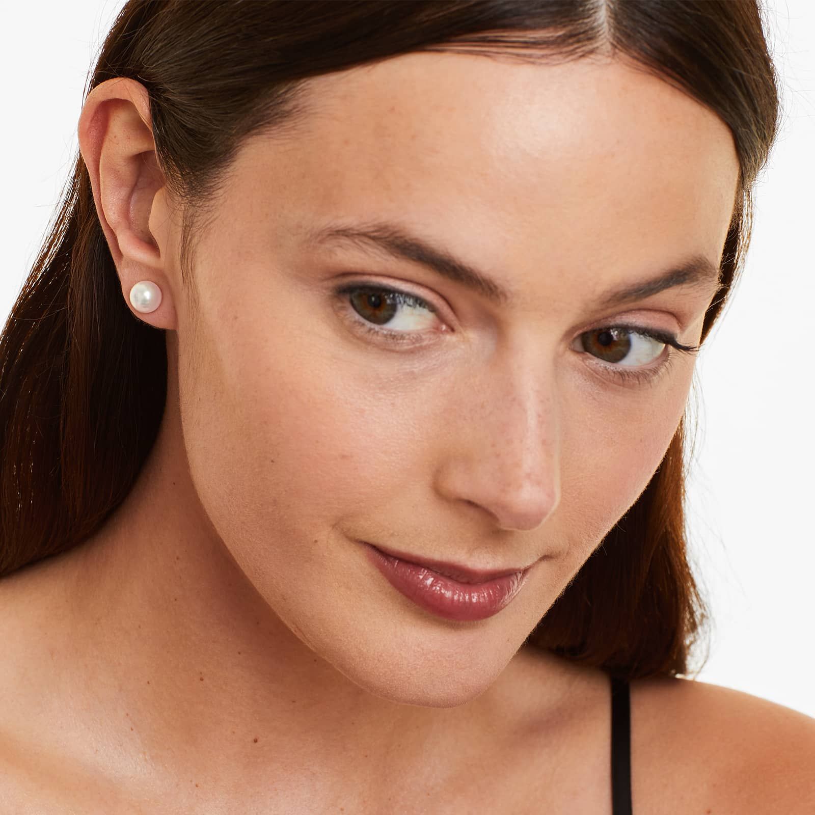 Cultured Akoya Pearl Earrings In 14K White Gold (8.5-9.0mm)