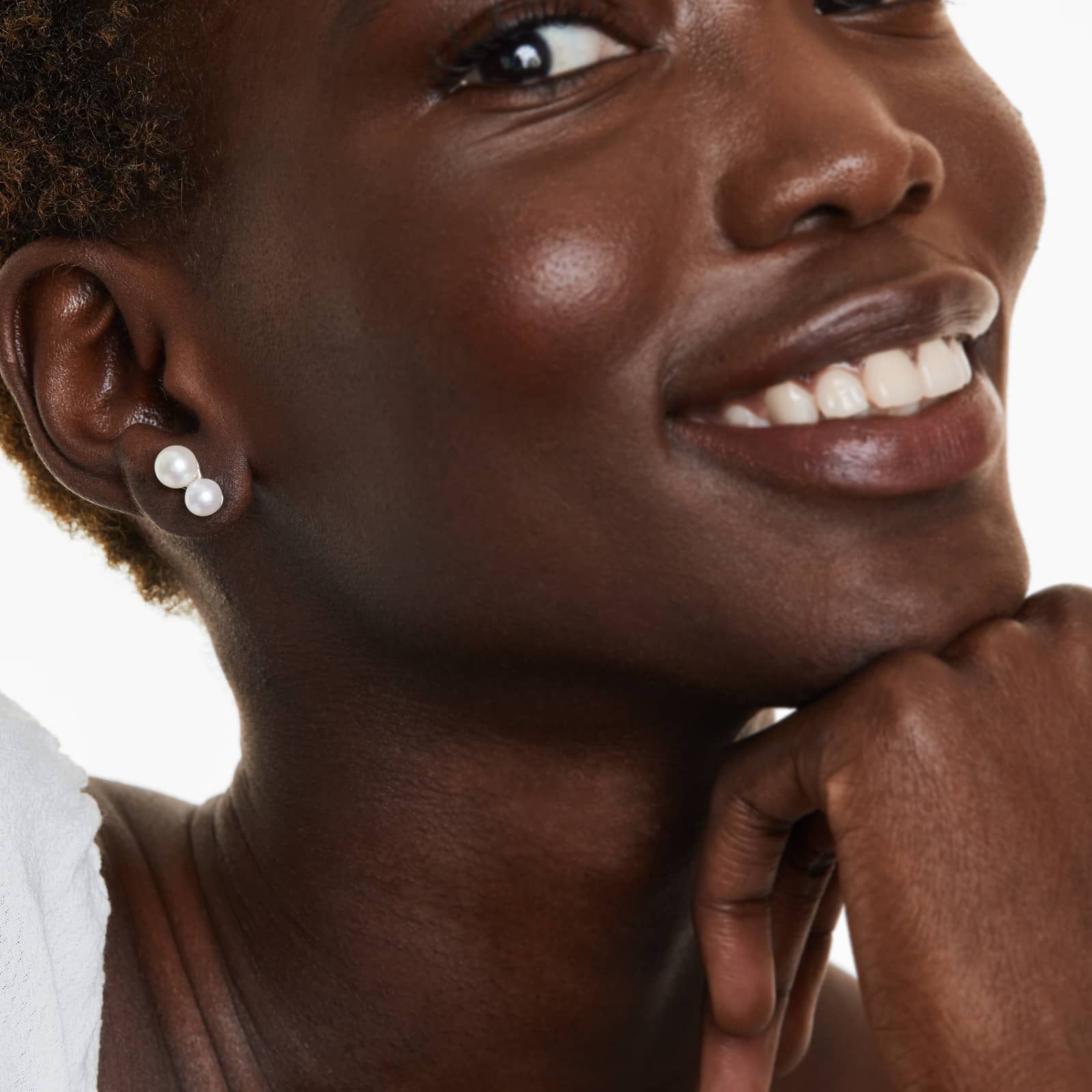 Cultured Freshwater Pearl Stack Earrings In 14K White Gold