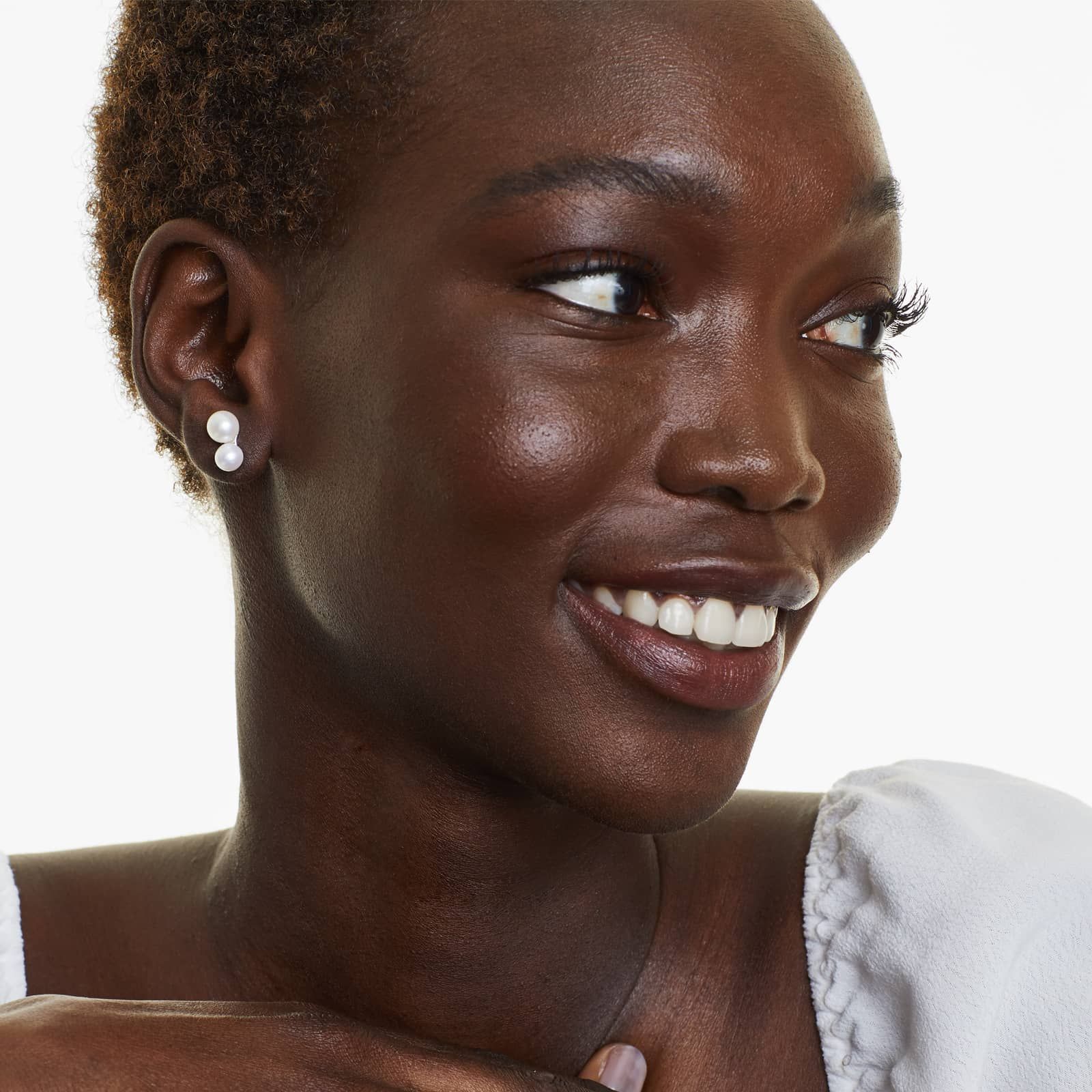 Cultured Freshwater Pearl Stack Earrings In 14K White Gold