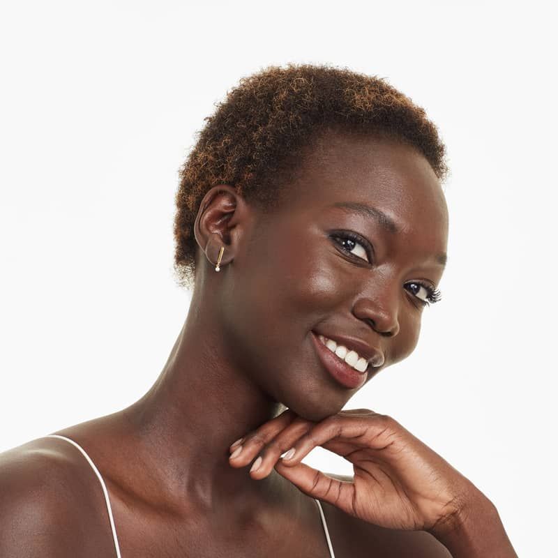 Cultured Freshwater Seed Pearl Bar Earrings In 14K Yellow Gold