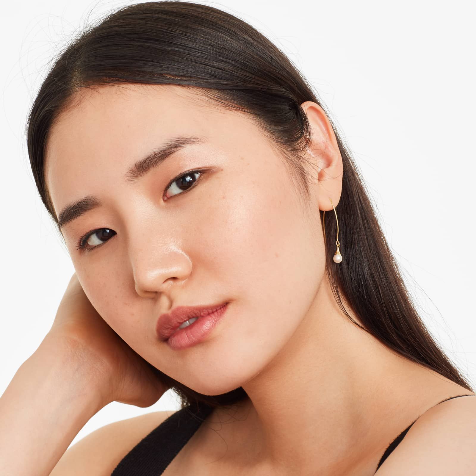 Cultured Akoya Pearl Wire Earrings In 14K Yellow Gold