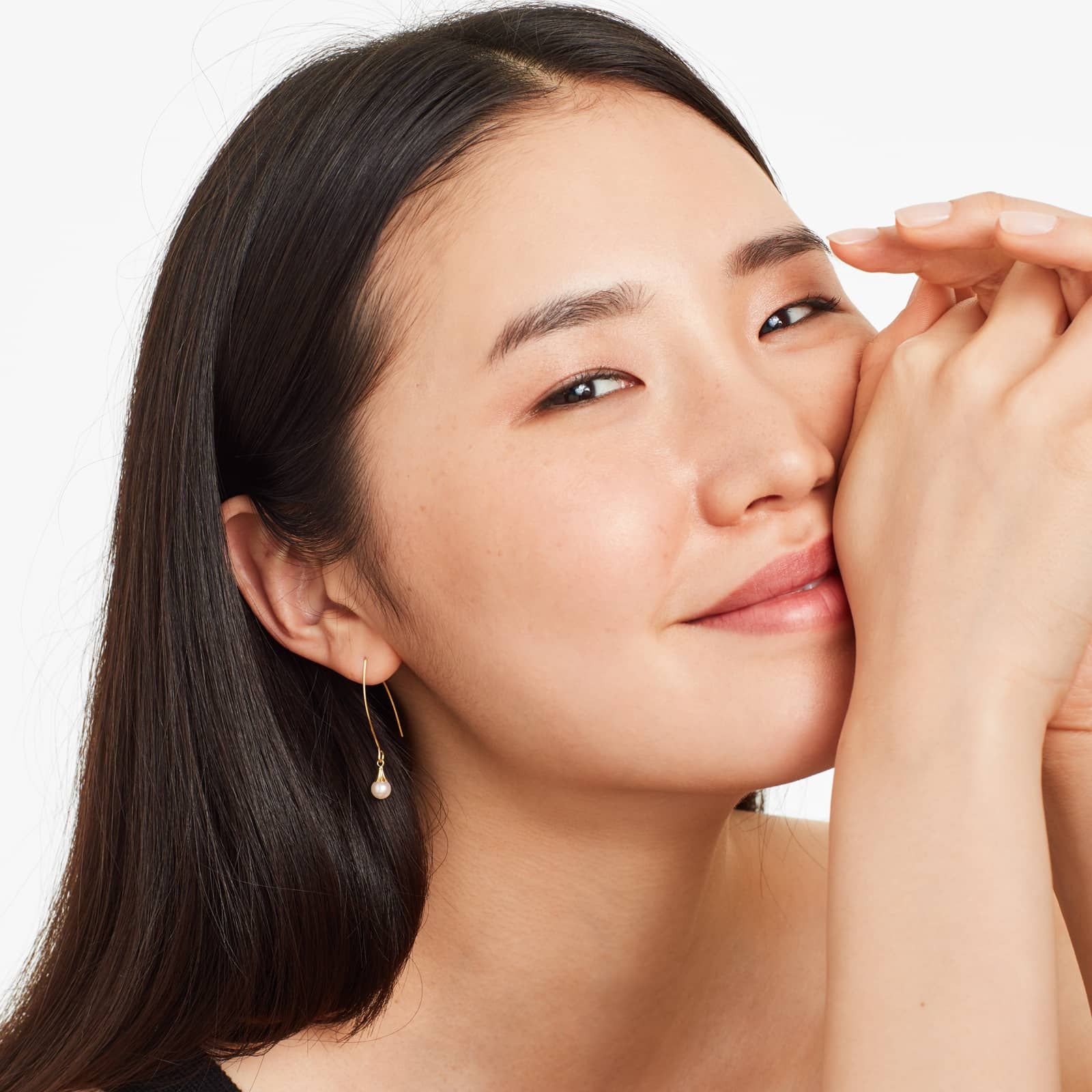 Cultured Akoya Pearl Wire Earrings In 14K Yellow Gold