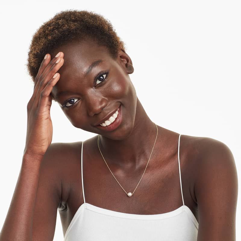 14K Yellow Gold Akoya Cultured Pearl Sliding Necklace