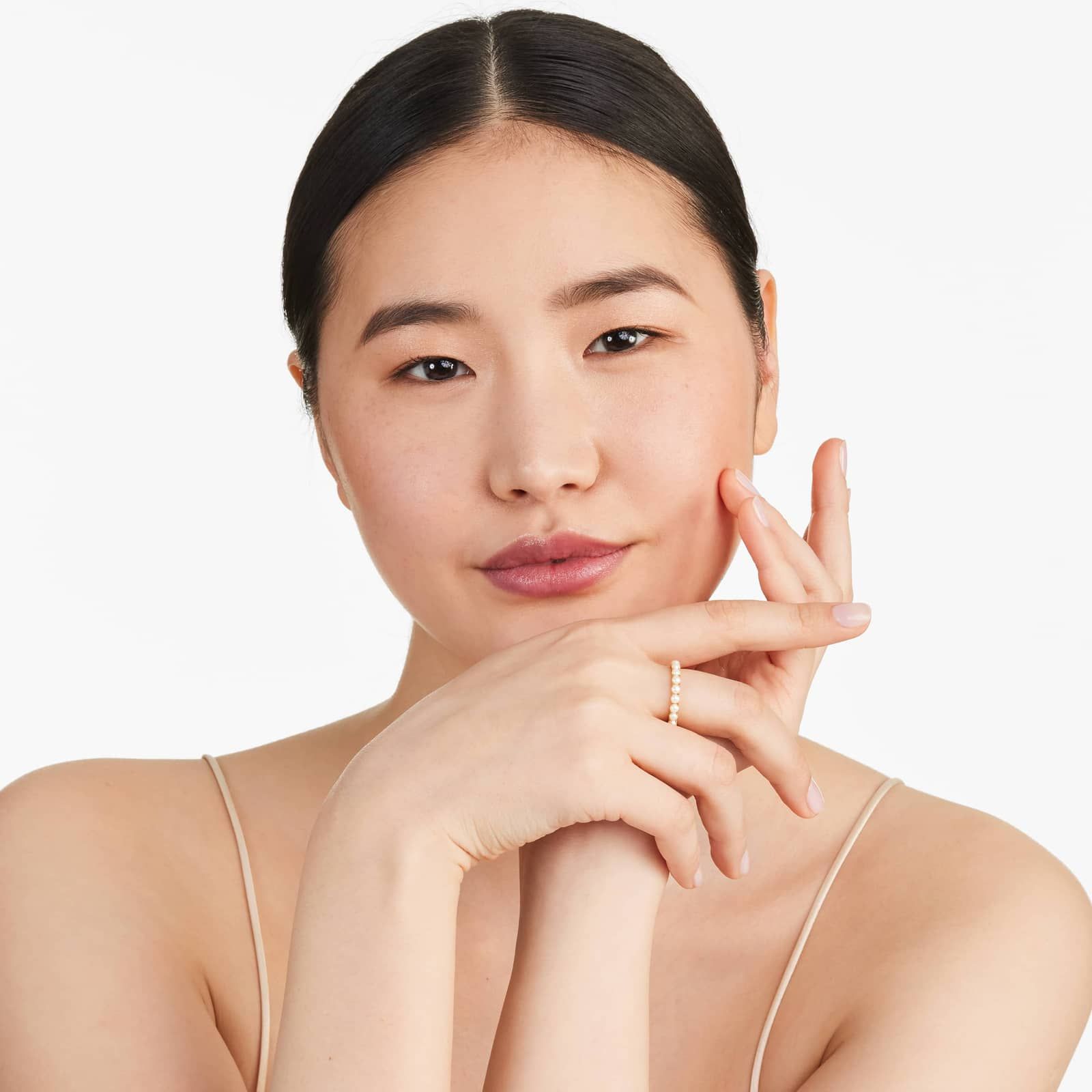 Cultured Seed Pearl Eternity Ring In 14K Yellow Gold