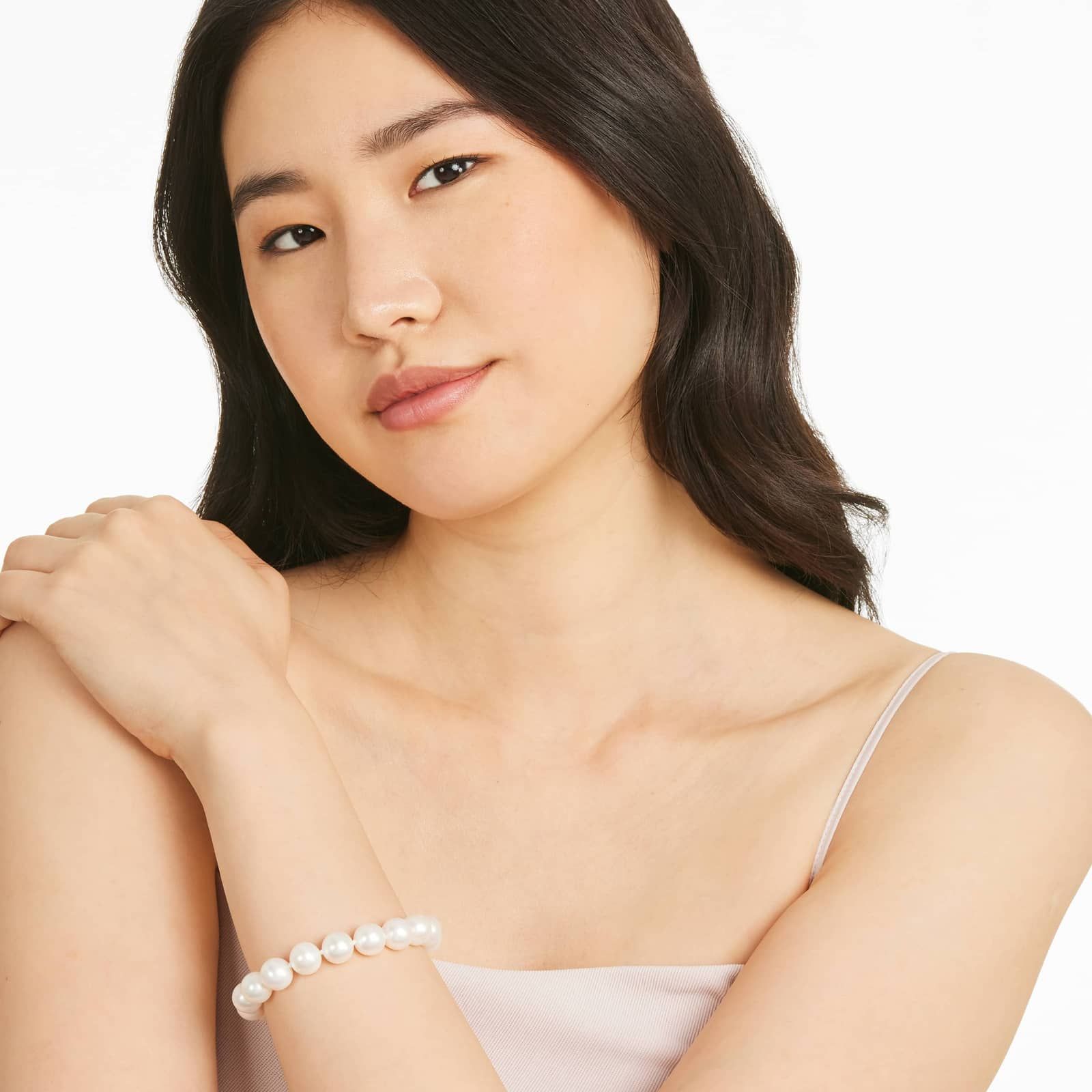 Freshwater Cultured Pearl Fish Clasp Bracelet In 14K Yellow Gold (10-11 mm)