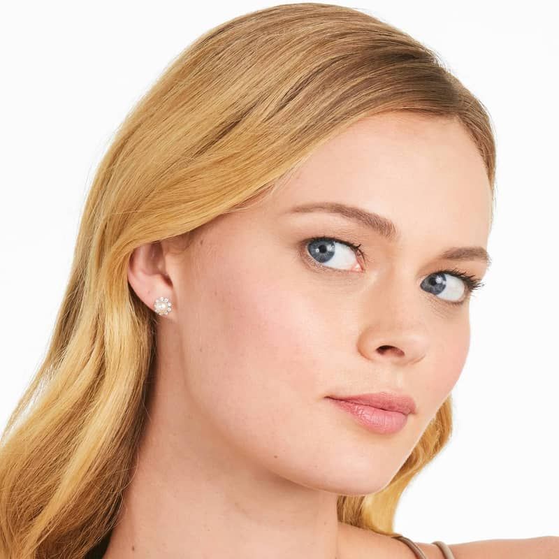 Cultured Akoya Pearl Stud And Diamond Jacket Earrings In 14K White Gold