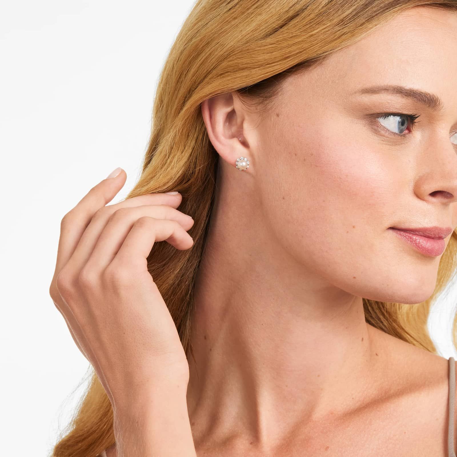 Cultured Akoya Pearl Stud And Diamond Jacket Earrings In 14K White Gold