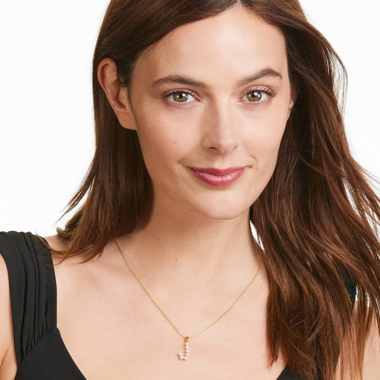 14K Yellow Gold Initial J Pearl Necklace