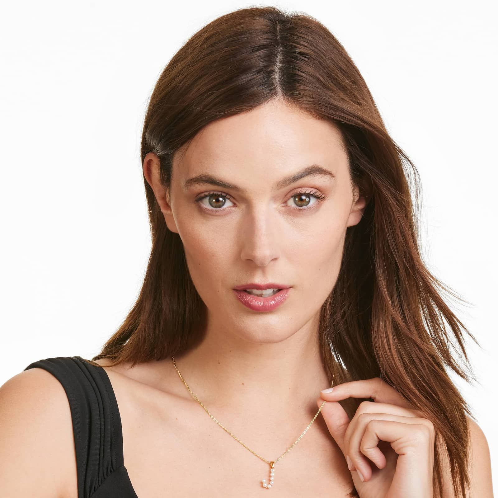 14K Yellow Gold Initial J Pearl Necklace