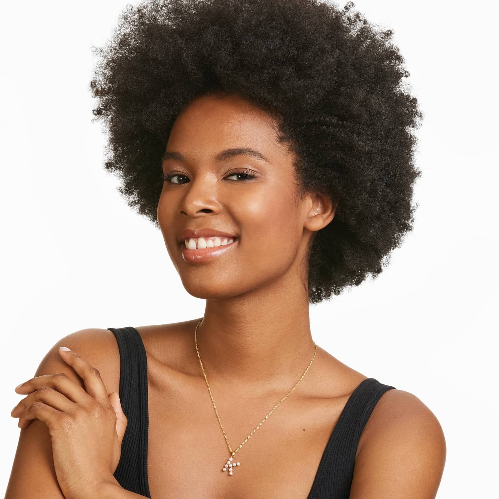 14K Yellow Gold Initial K Pearl Necklace