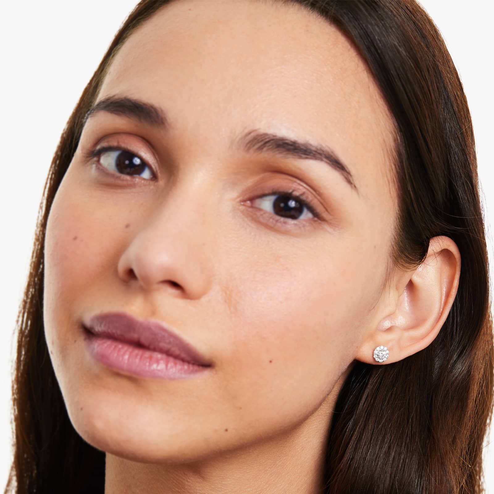 Halo 0.5 CTW Diamond Stud Earrings In Platinum