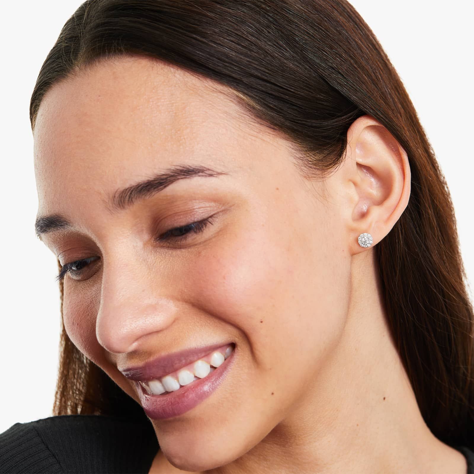 Halo 0.5 CTW Diamond Stud Earrings In Platinum