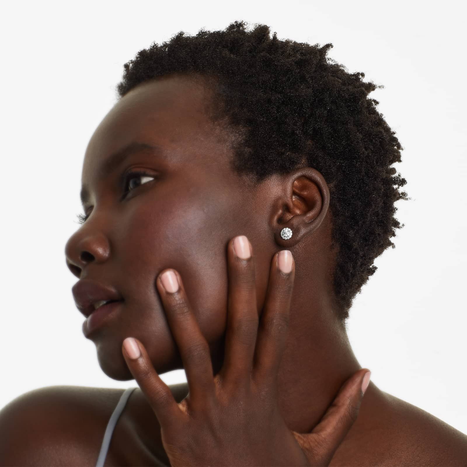 Halo 0.75 CTW Diamond Stud Earrings In 14K White Gold