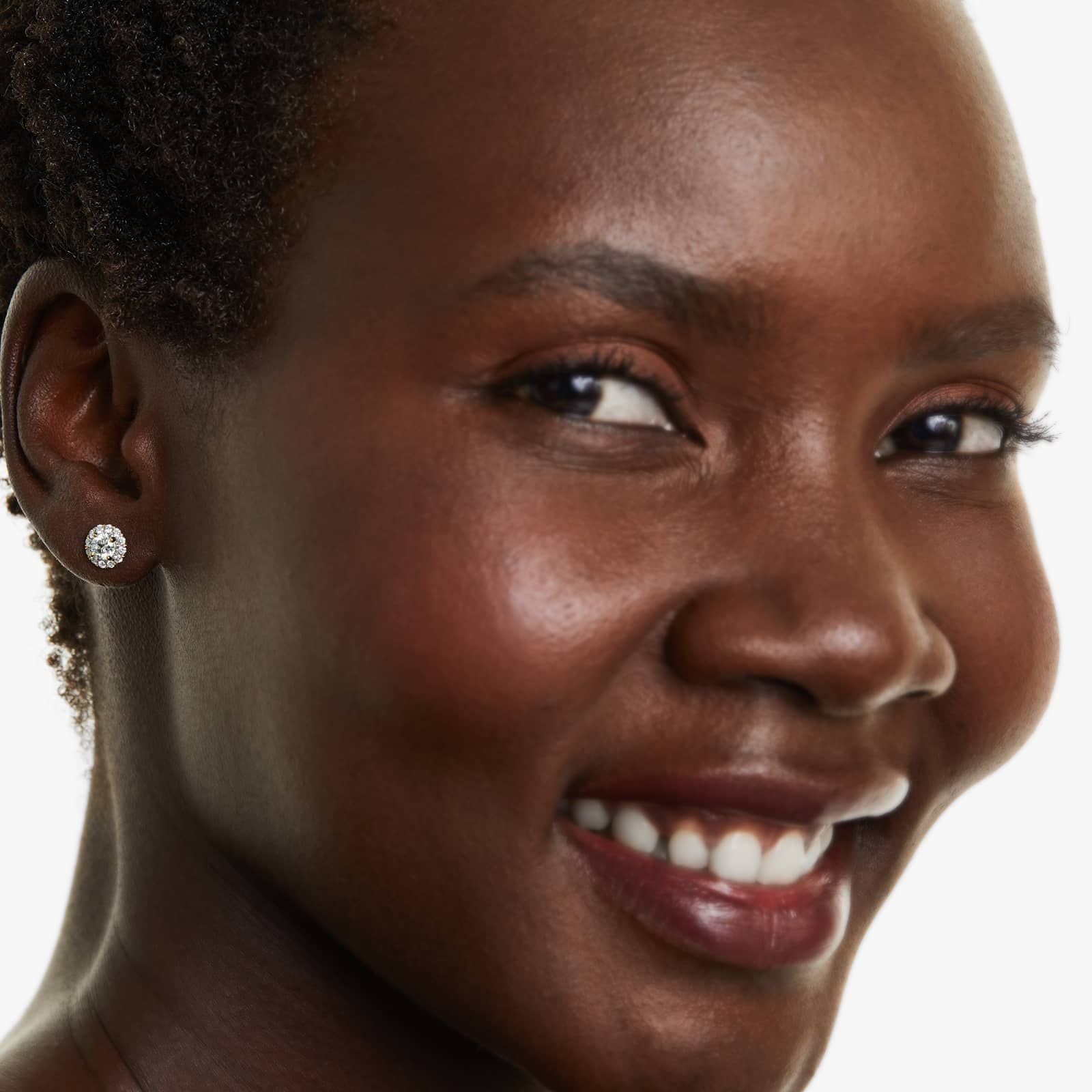 Halo 0.75 CTW Diamond Stud Earrings In 14K Yellow Gold