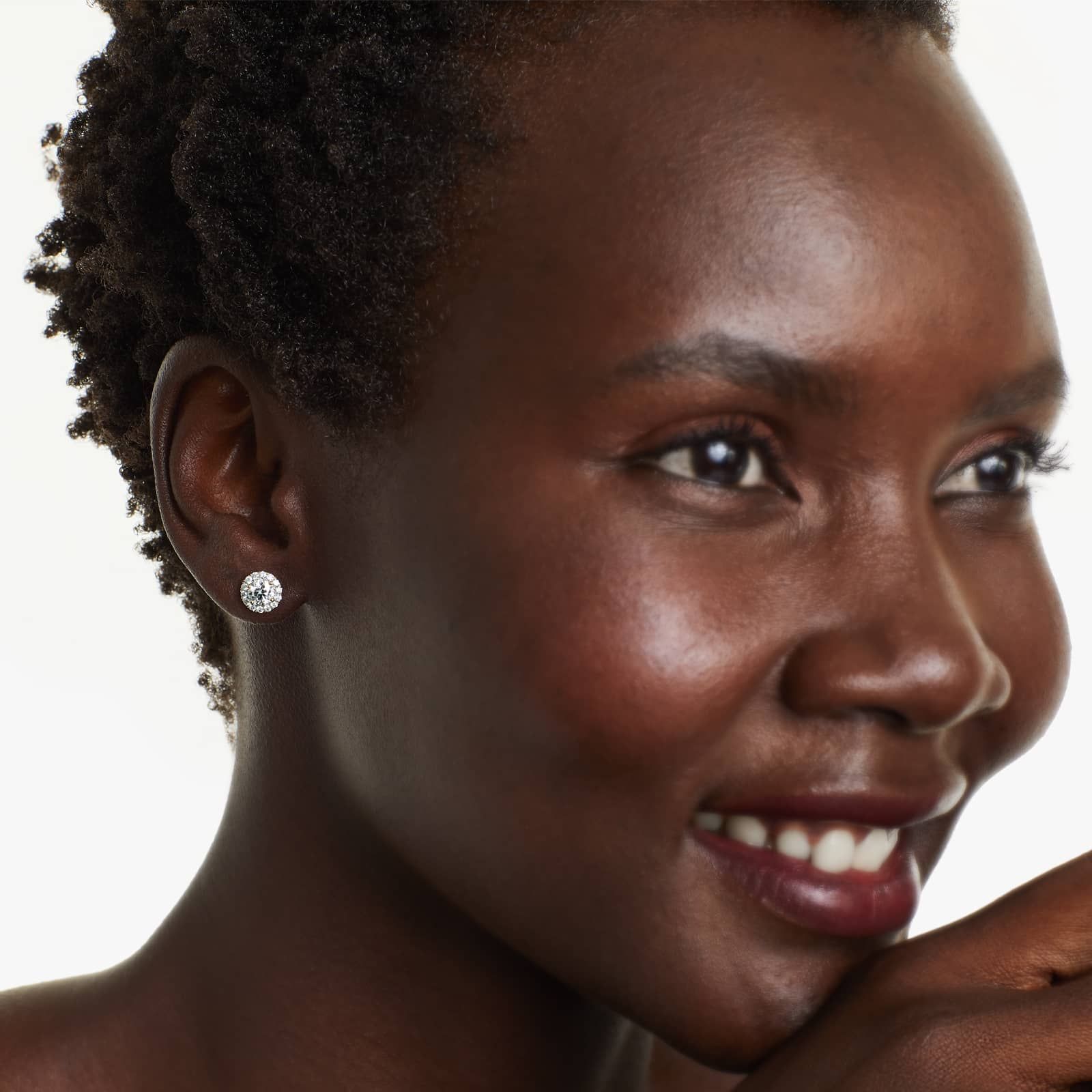 Halo 1 CTW Diamond Stud Earrings In 14K Yellow Gold