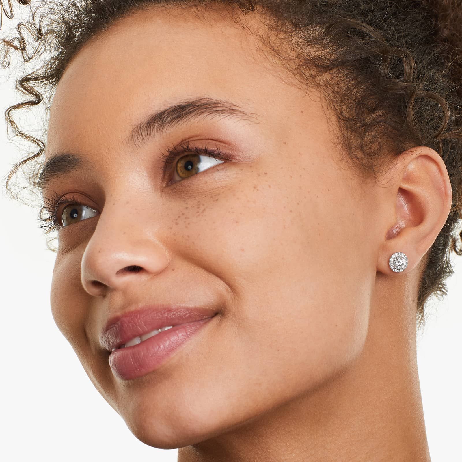 Halo 1.25 CTW Lab-Grown Diamond Stud Earrings In 14K White Gold