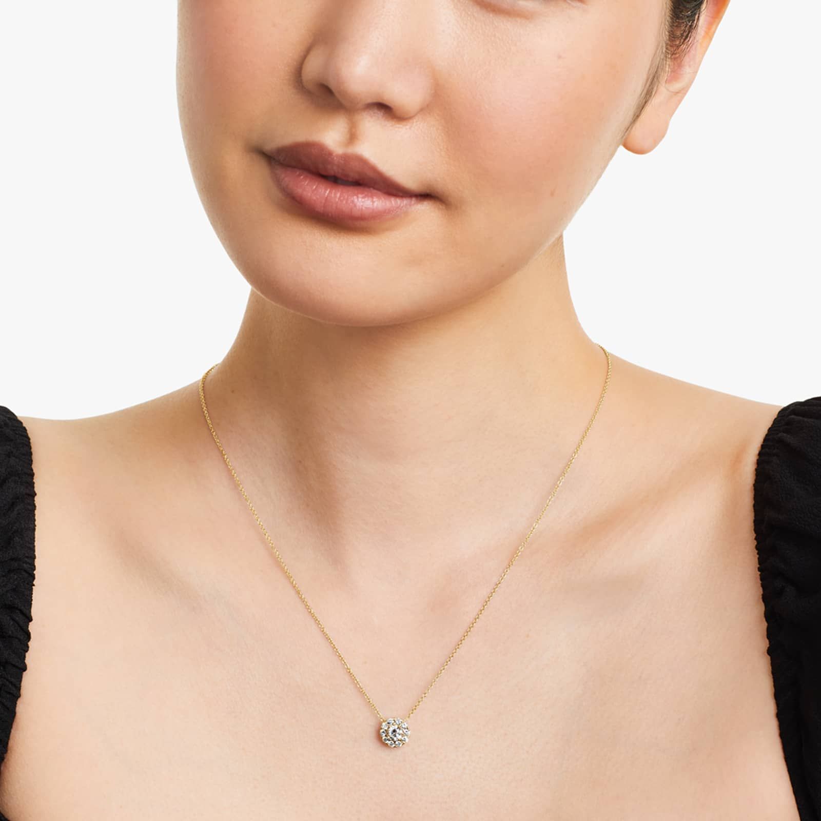 14K Yellow Gold Halo Diamond Pendant (0.75 CTW - H-I / SI1-SI2)