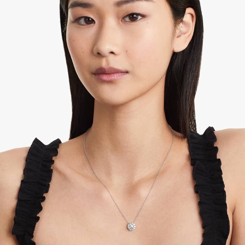 Platinum Halo Diamond Pendant (1.00 CTW - H-I / SI1-SI2)