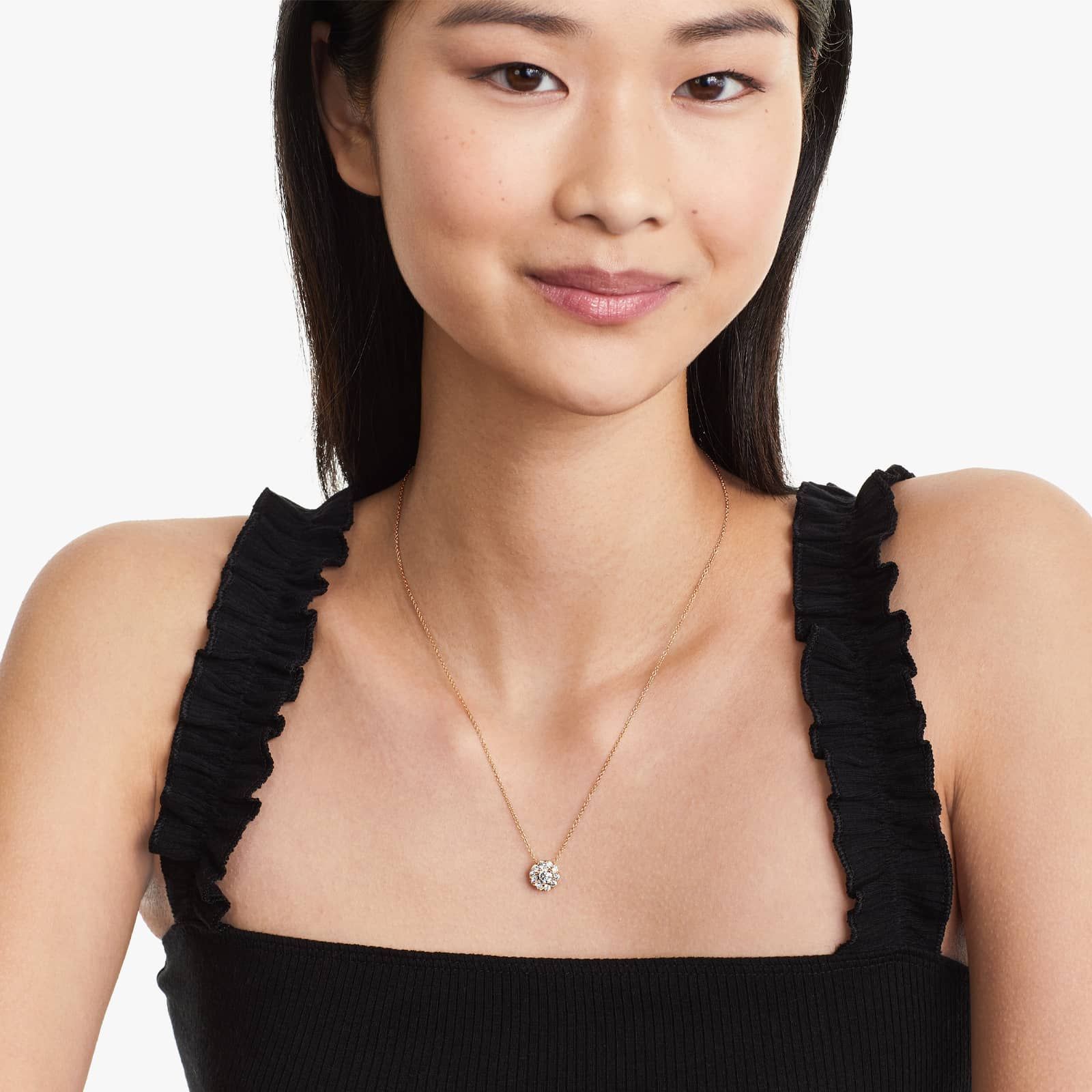 14K Yellow Gold Halo Diamond Pendant (1.00 CTW - H-I / SI1-SI2)