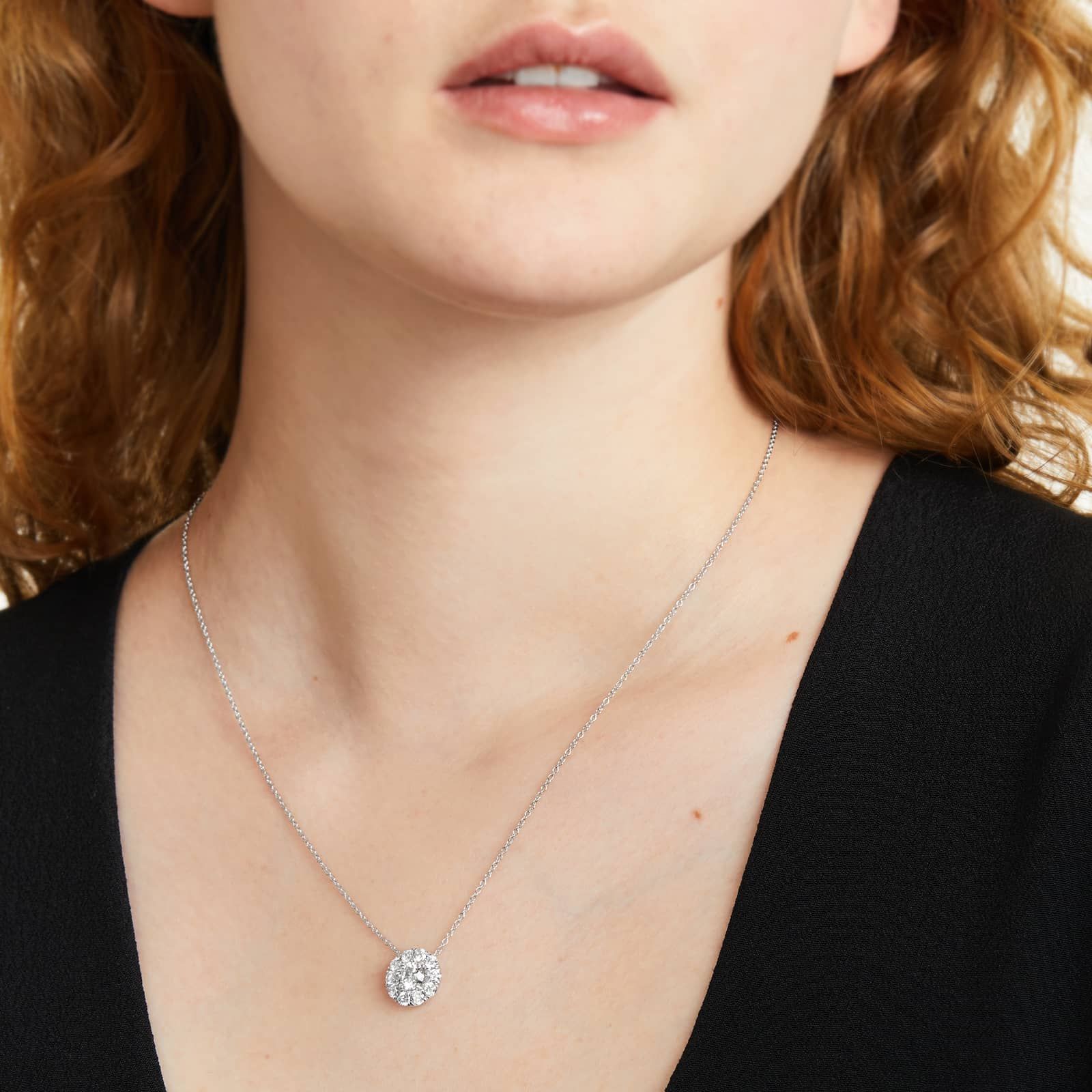 14K White Gold Halo Lab-Grown Diamond Pendant (1.50 CTW - F-G / VS2-SI1)