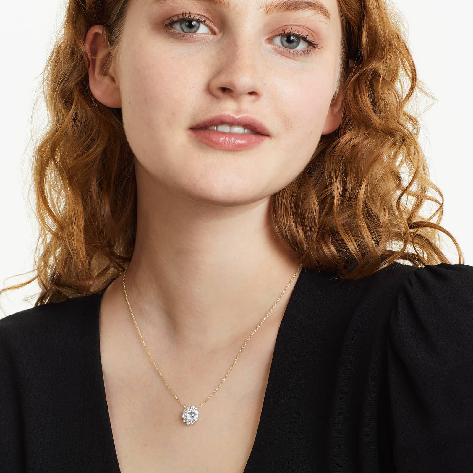 14K Yellow Gold Halo Diamond Pendant (1.50 CTW - H-I / SI1-SI2)