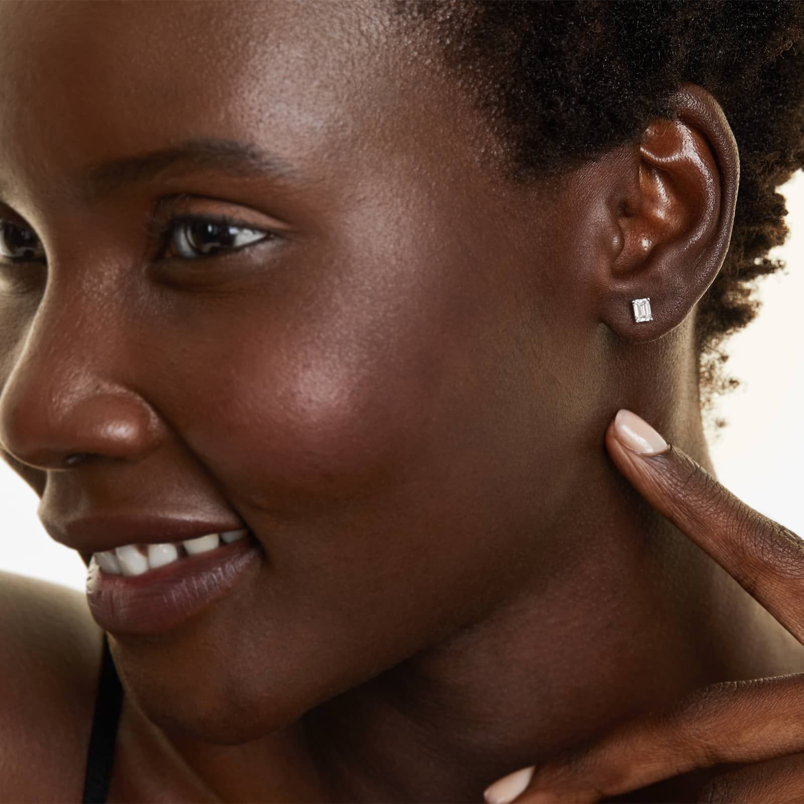 Emerald Cut 0.5 CTW Diamond Stud Earrings In Platinum