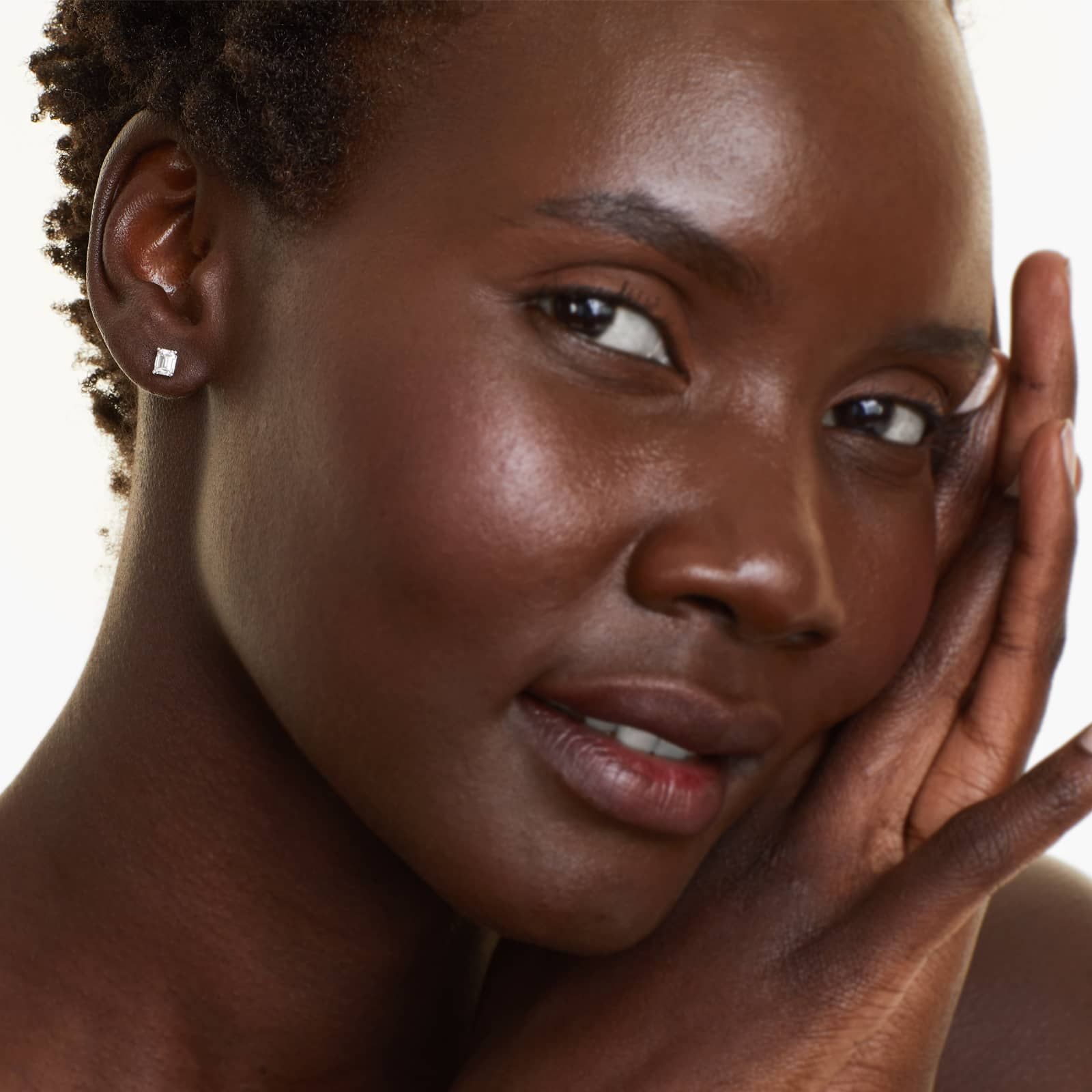 Emerald Cut 0.5 CTW Diamond Stud Earrings In Platinum